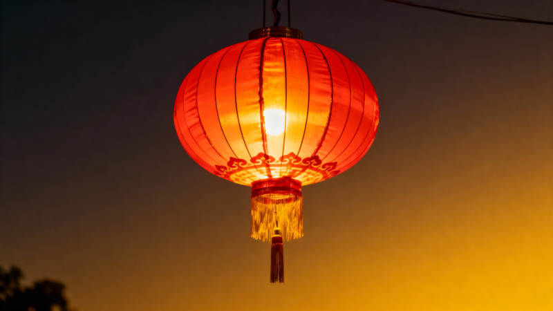 红灯笼夜景图片