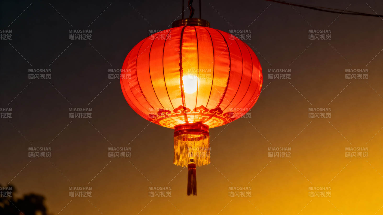 红灯笼夜景图片