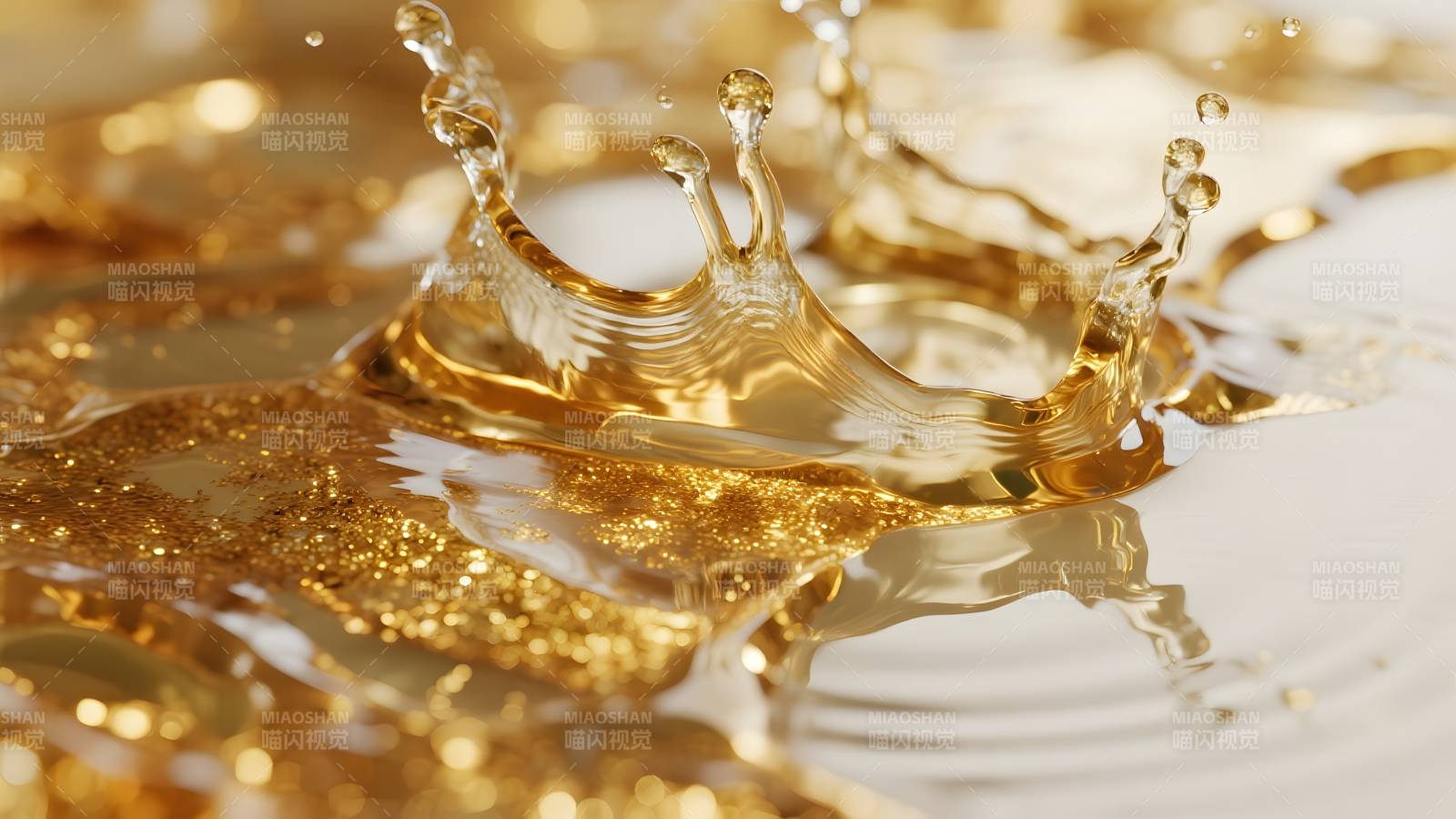 金色水花绽放图片