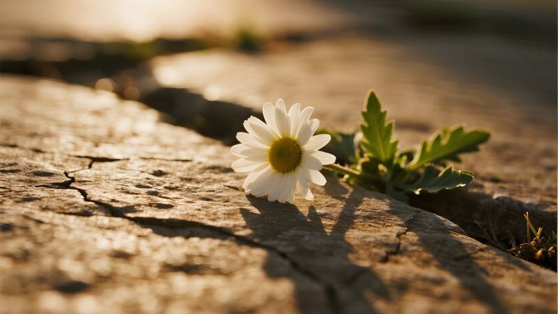 石缝中的小雏菊图片