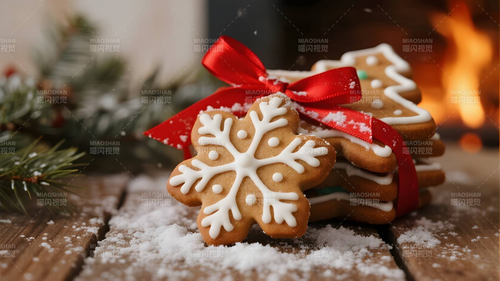 圣诞姜饼雪人图片