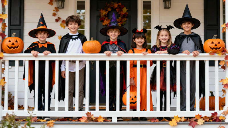 万圣节儿童合影图片