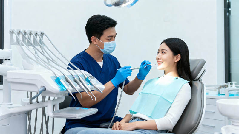 牙医诊疗微笑患者图片