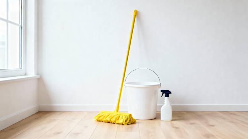 清洁工具静置角落图片