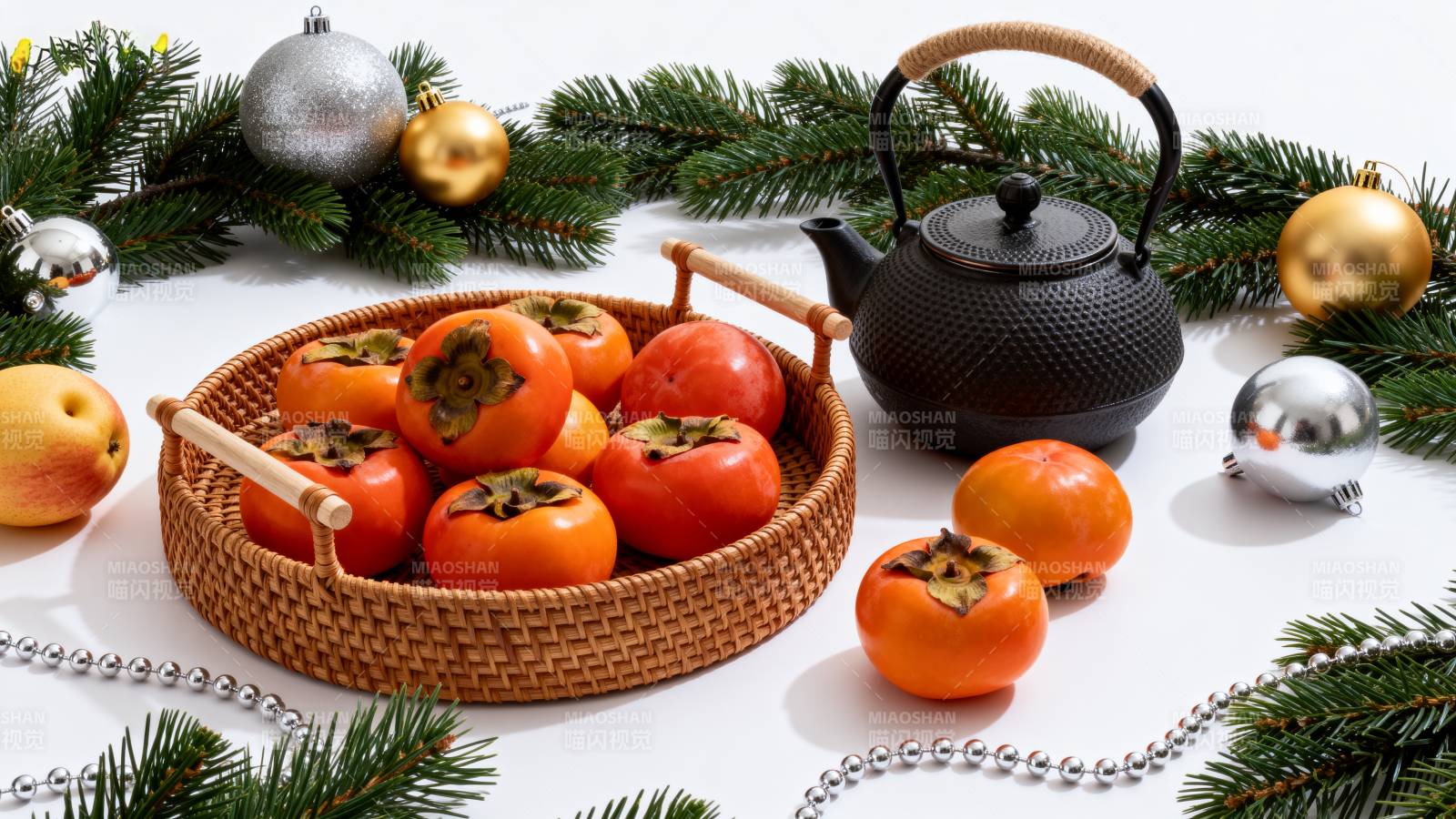 柿子茶香迎圣诞图片