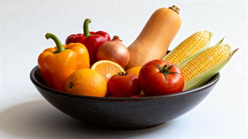 新鲜蔬果大碗盛图片