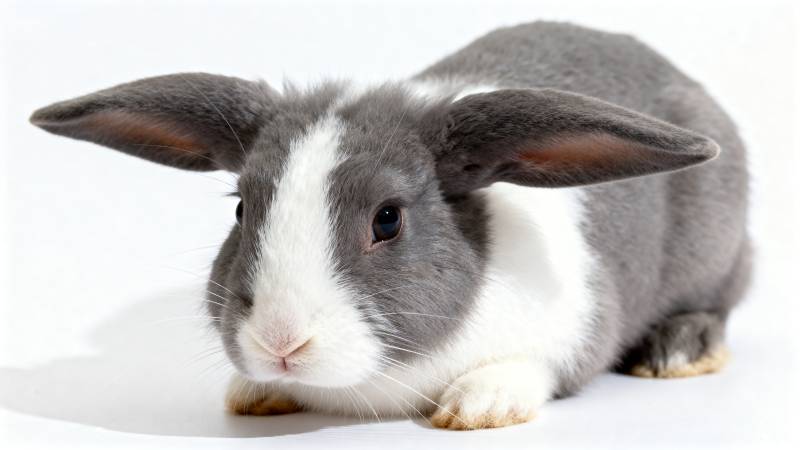 灰白相间的小兔子图片