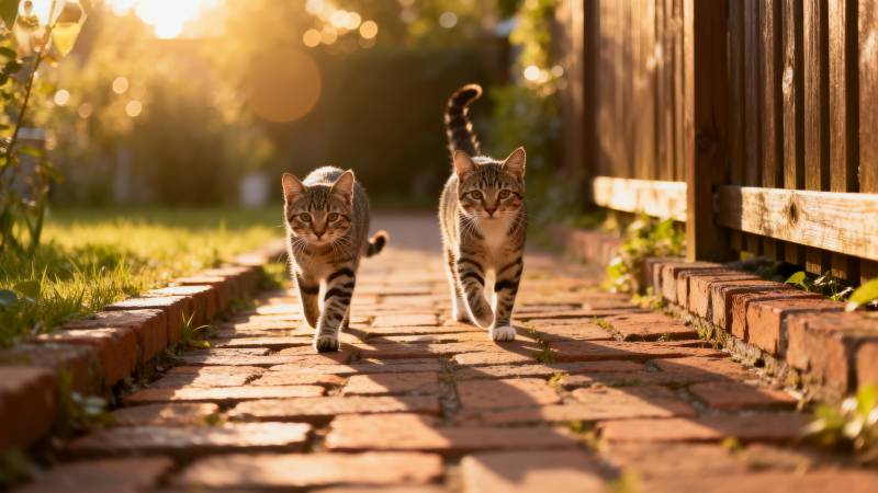 双猫踏砖行图片