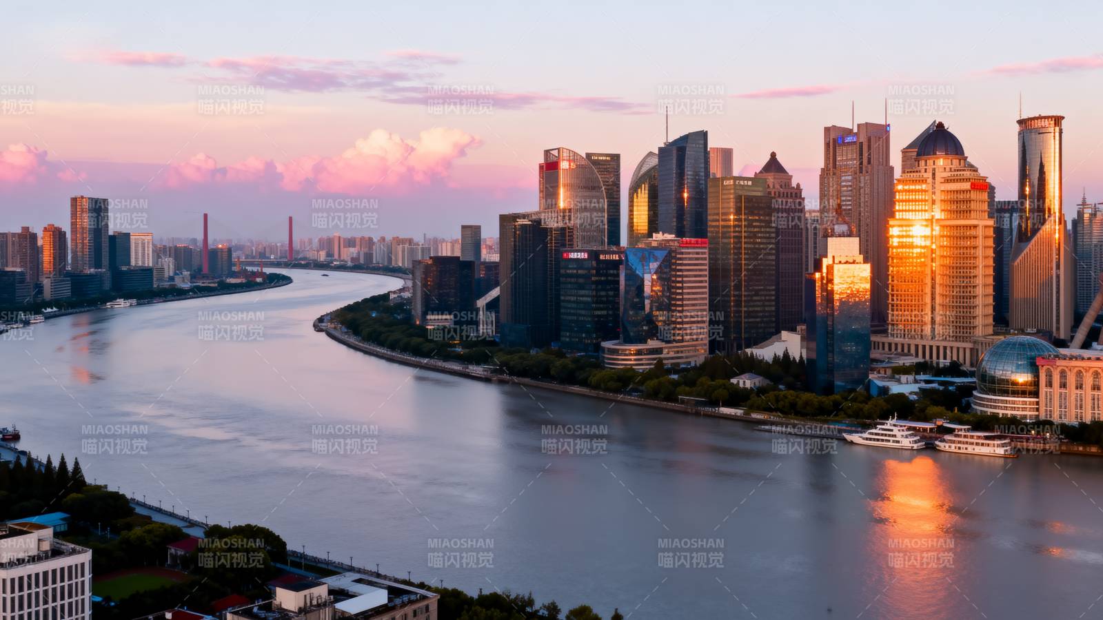 上海黄昏天际线图片