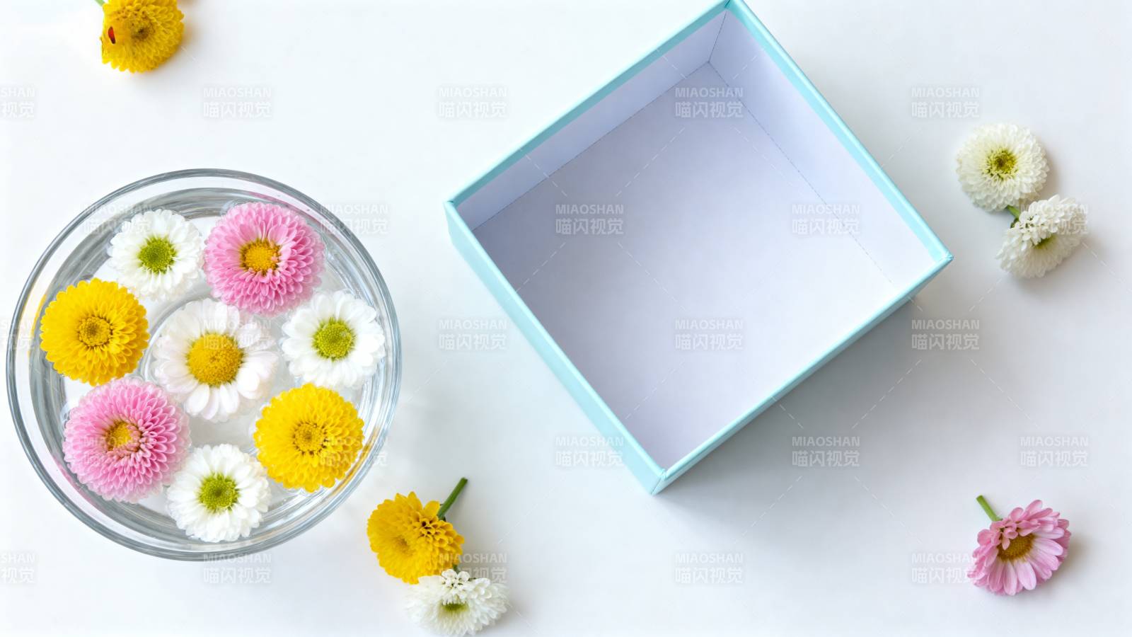 花与空盒静物图图片