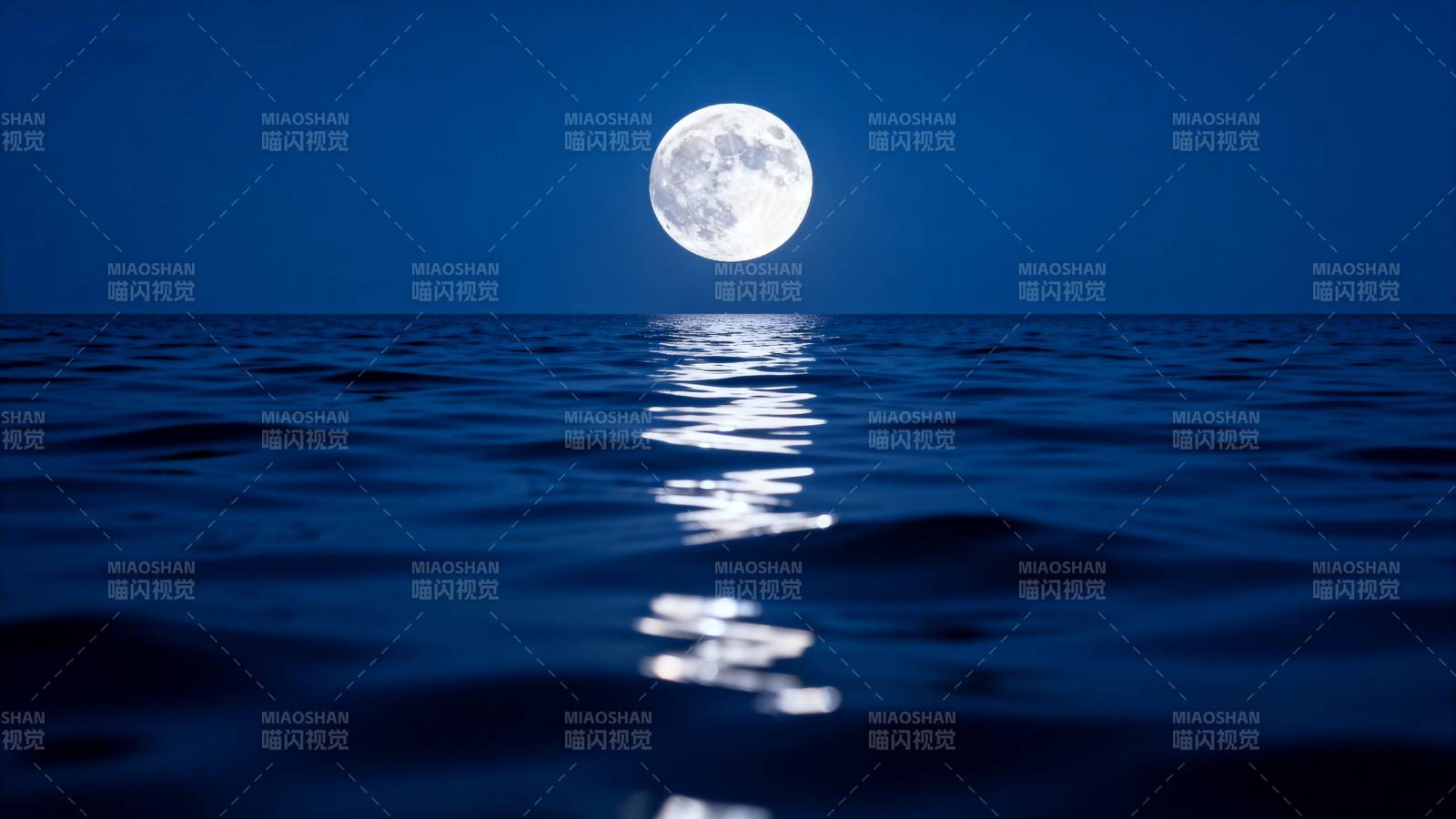 月光海面夜景图片