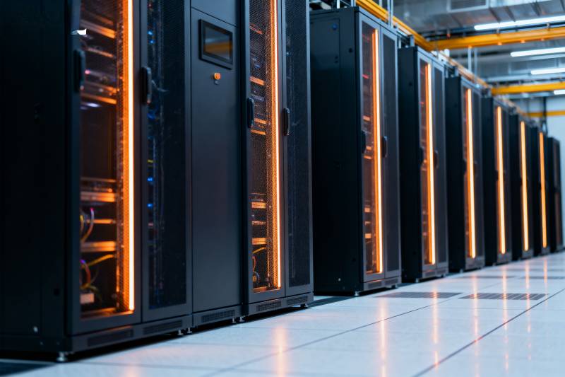 数据中心机柜列图片