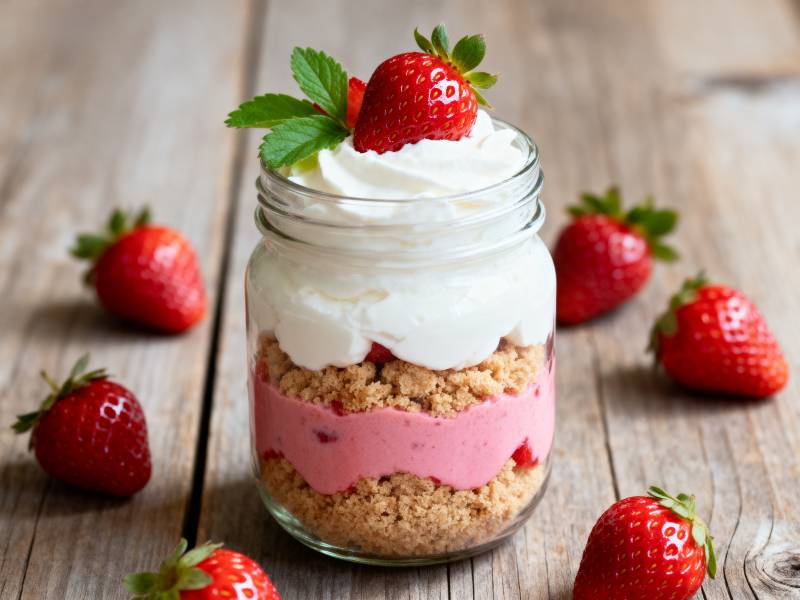 草莓奶酪杯图片