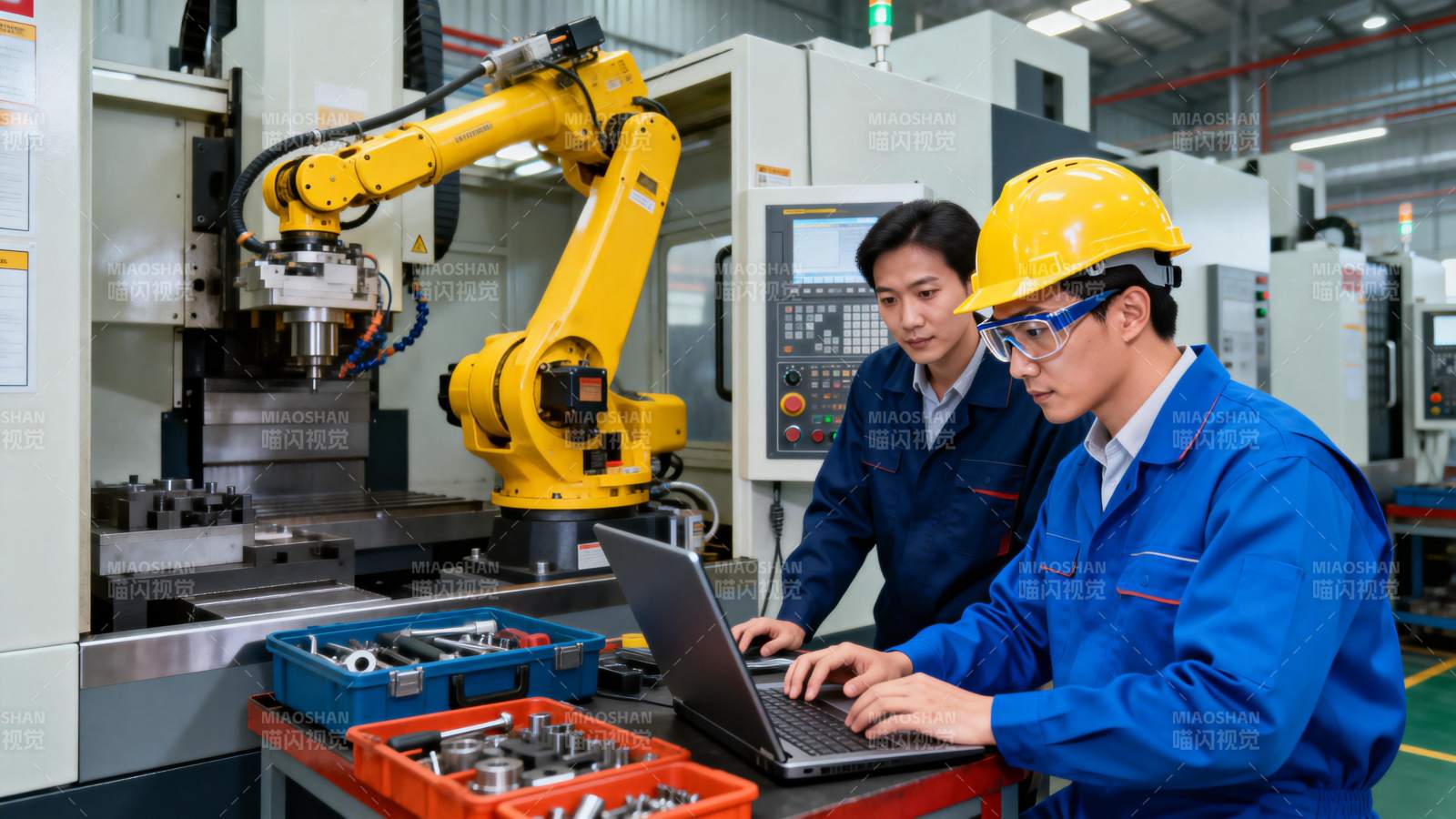 工厂智能机器人操作图片