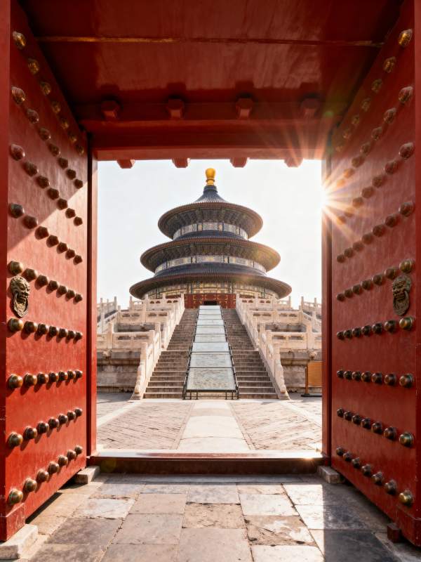 天坛祈年殿晨光图片