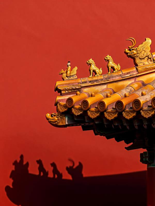 故宫屋脊兽影图片