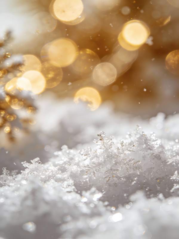 雪中金光闪烁图片