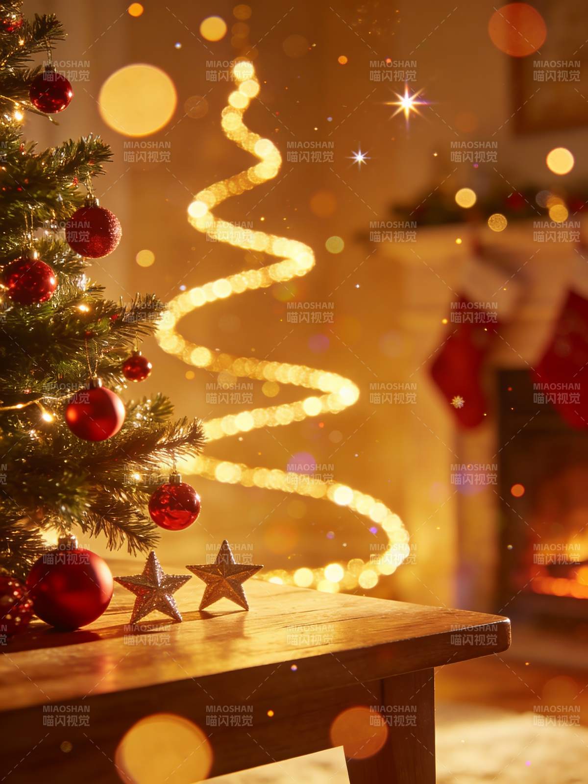 温馨圣诞夜景图片