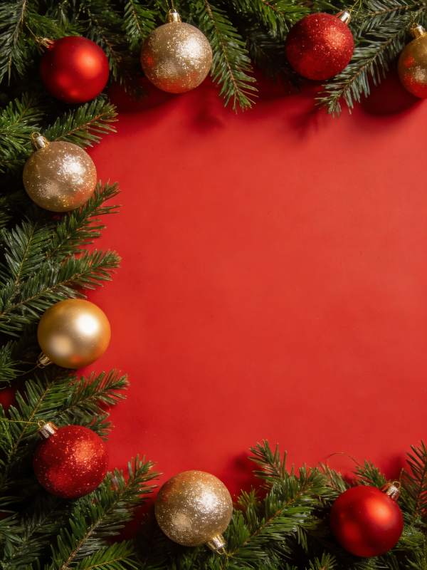圣诞红金装饰边框图片