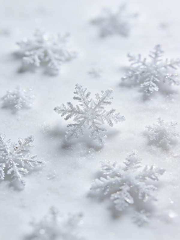 晶莹雪花飘落图片