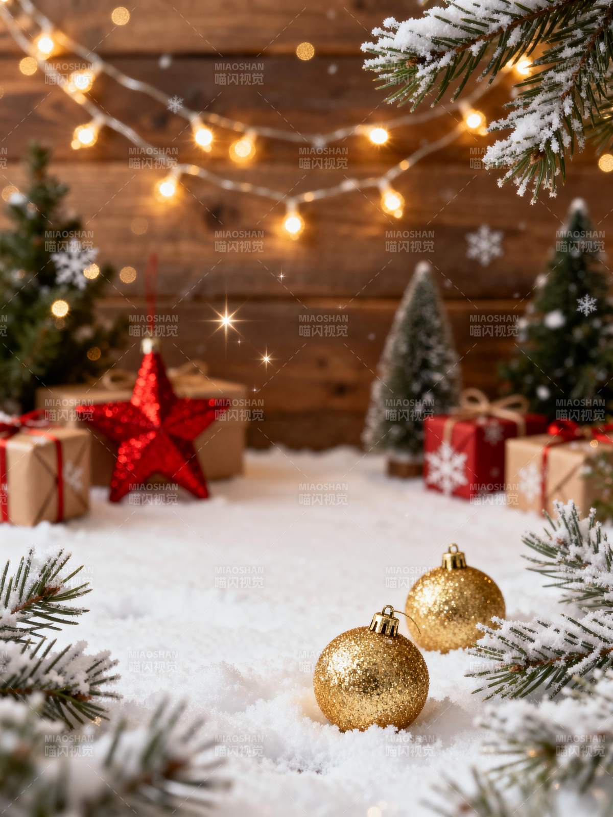 雪地圣诞装饰图片
