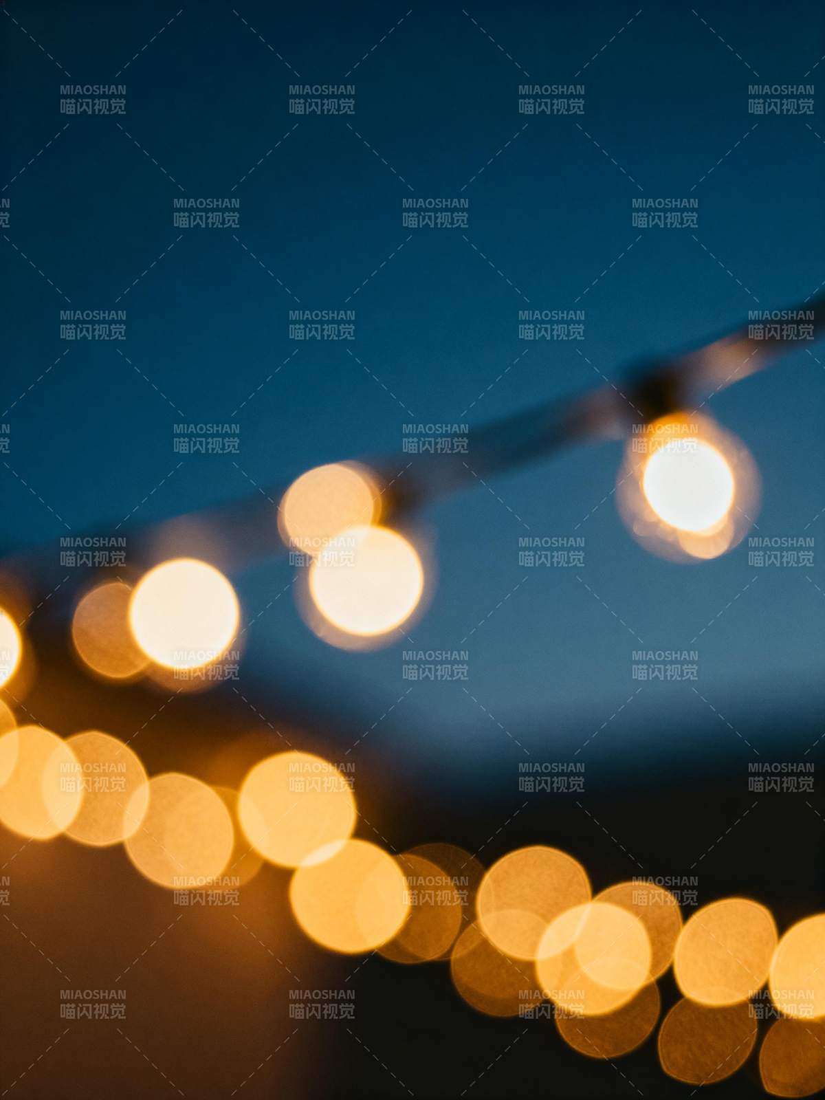 夜幕下的温暖灯串图片