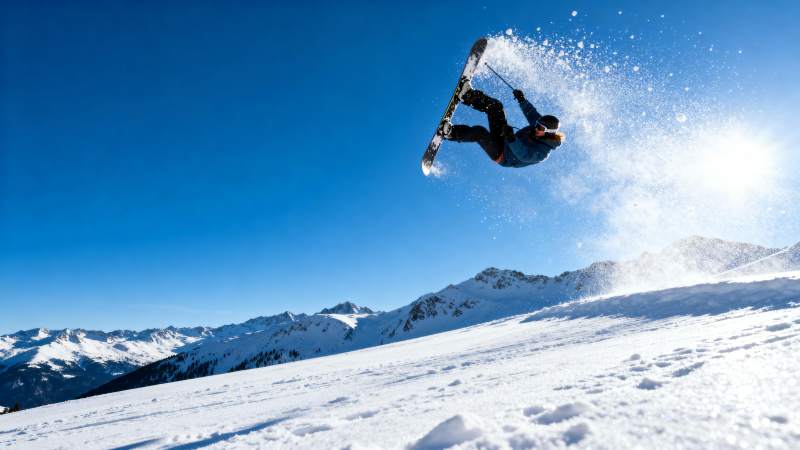 雪上飞驰 腾空而起图片
