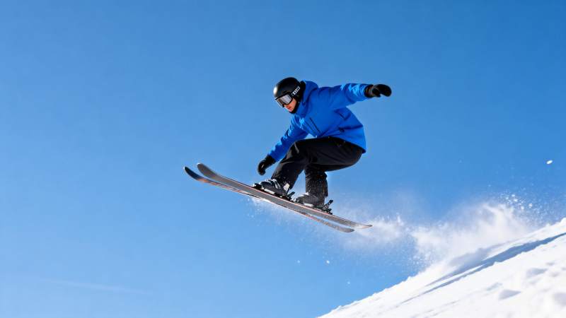 滑雪者腾空而起图片