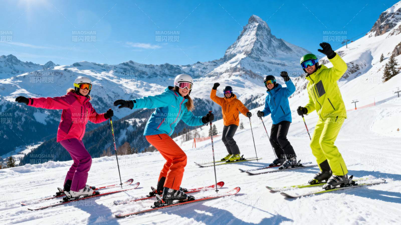 雪山滑雪欢乐多图片