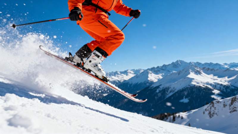 滑雪者腾空飞跃图片