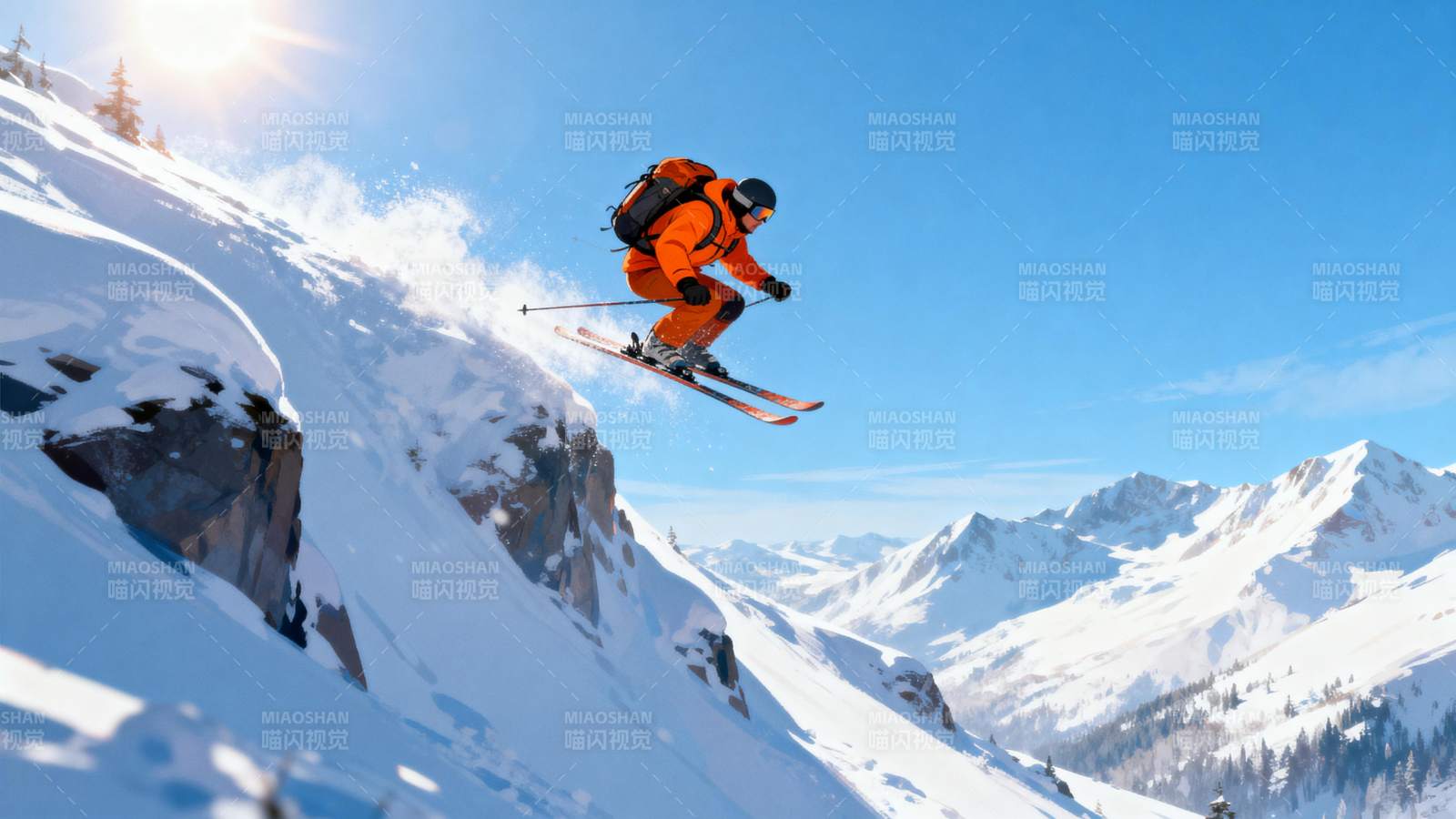 雪峰飞驰 极限滑雪图片