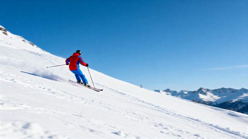 雪山滑雪者图片