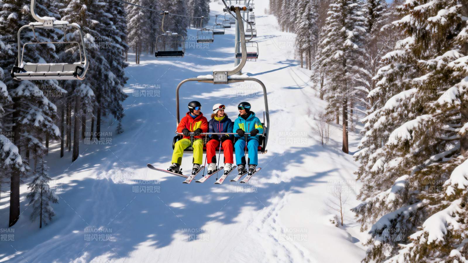 雪道上的欢乐时光图片