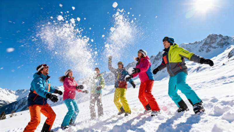 雪地欢笑 共度冬日图片