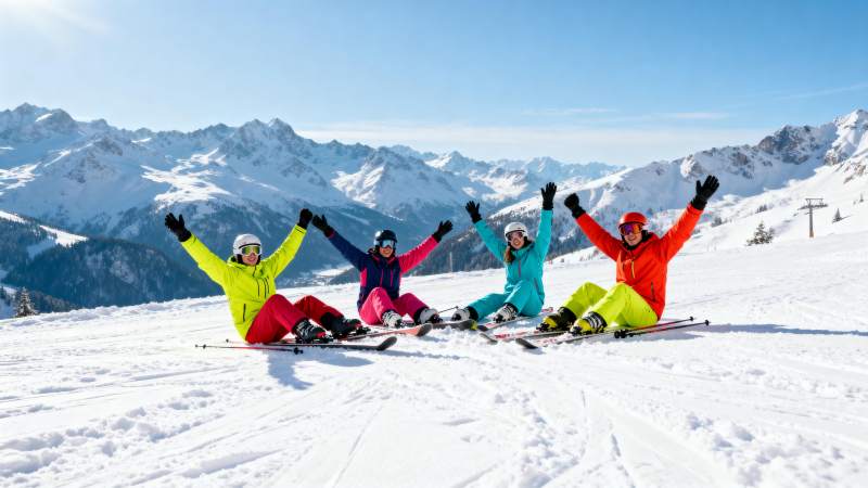 雪山滑雪乐翻天图片