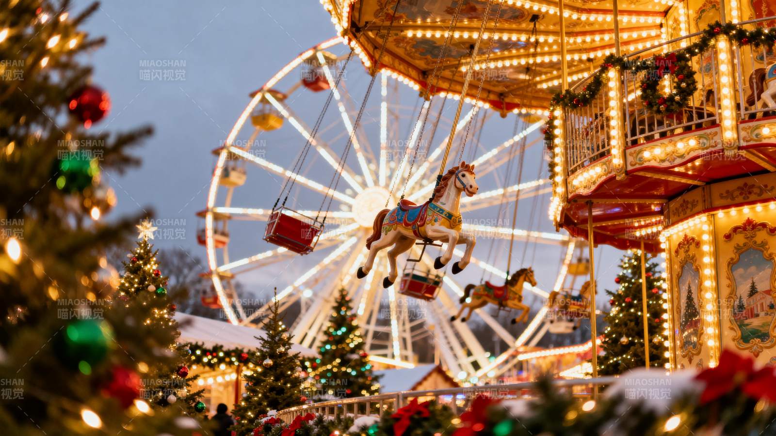 圣诞乐园夜景图片
