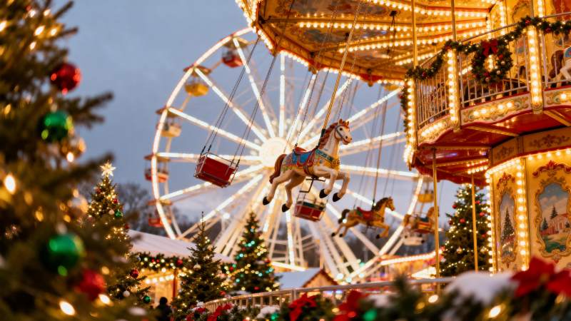 圣诞乐园夜景图片