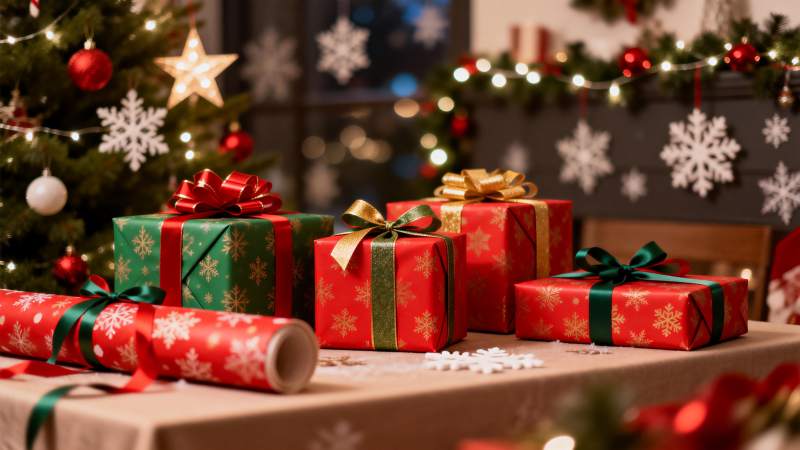 圣诞礼物堆叠图图片