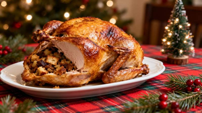 圣诞烤火鸡图片