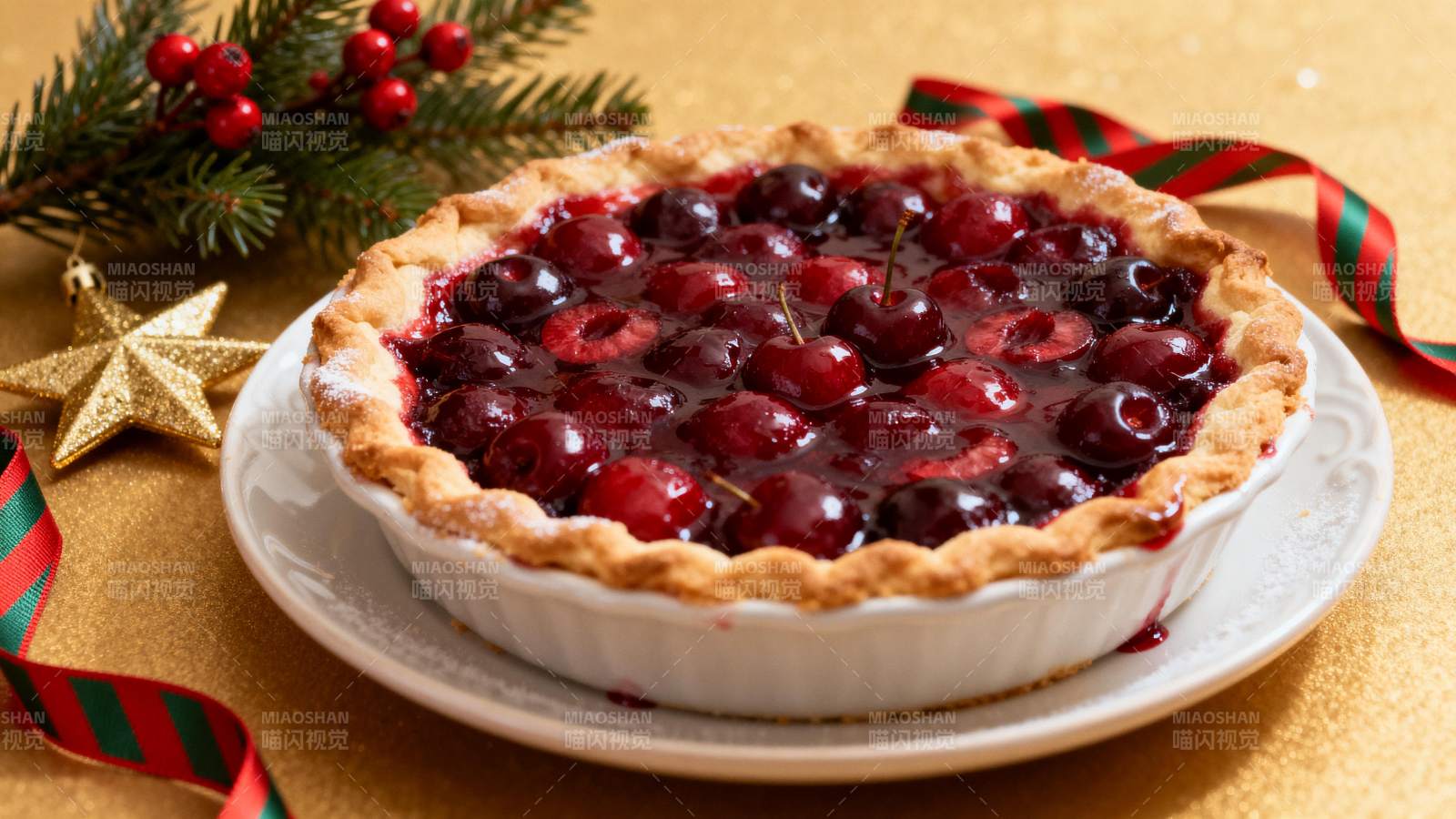圣诞樱桃派图片