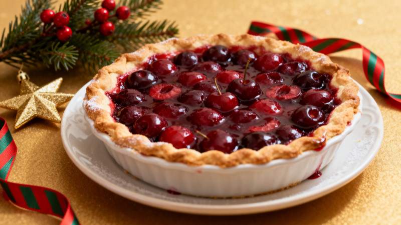 圣诞樱桃派图片