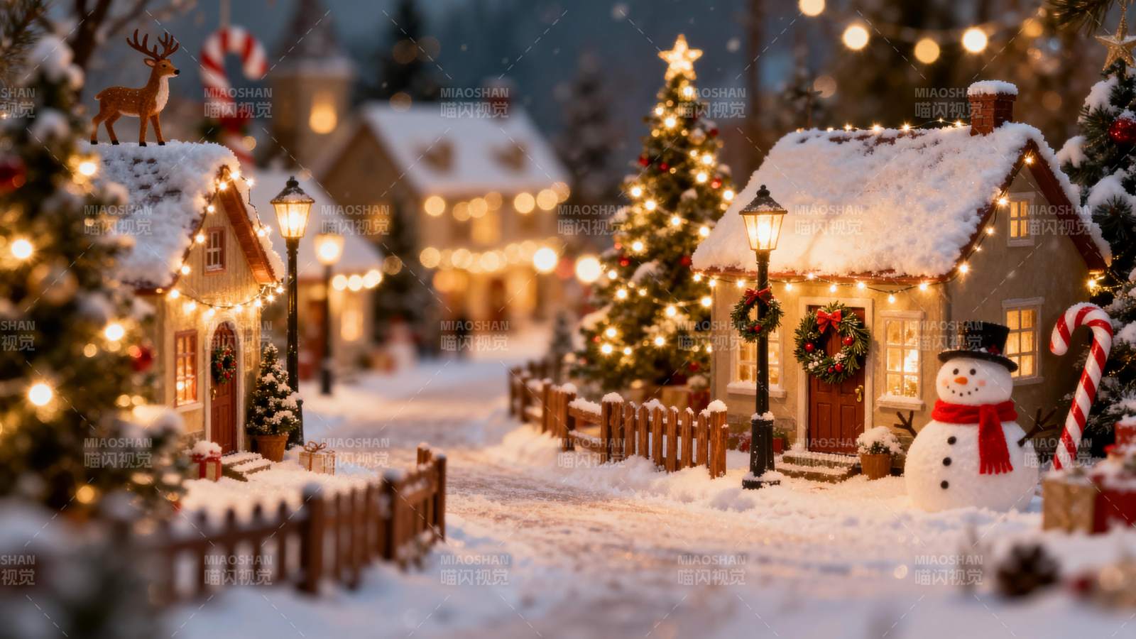 冬日童话小镇图片