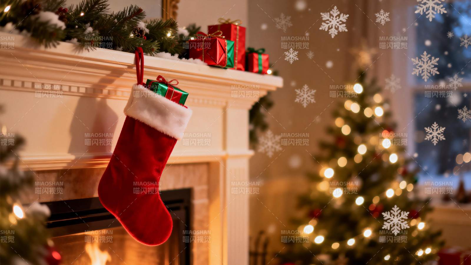 温馨圣诞夜景图片