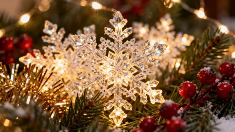 晶莹雪花迎圣诞图片