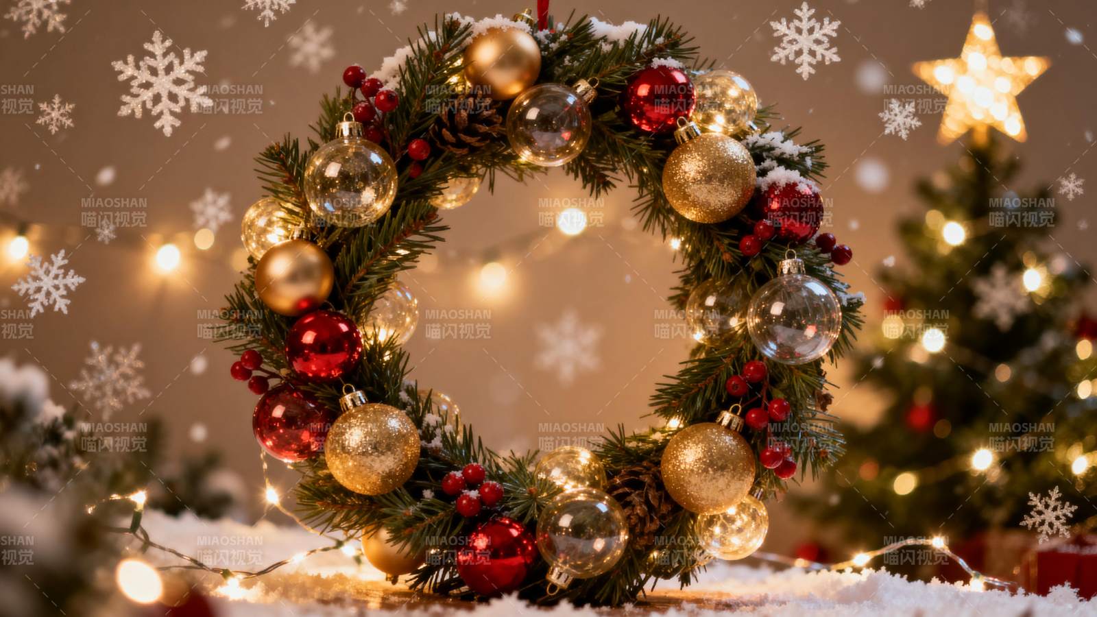 圣诞花环迎新岁图片