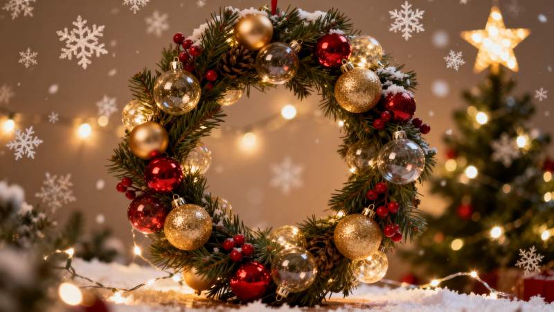 圣诞花环迎新岁图片