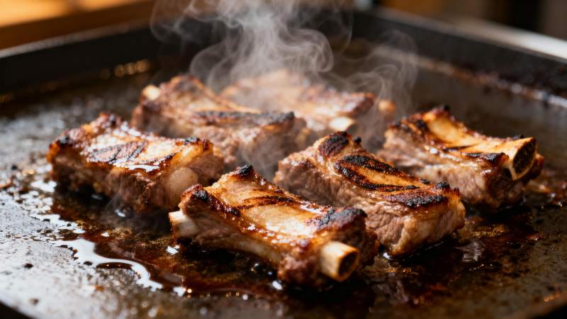 烤排骨滋滋作响图片