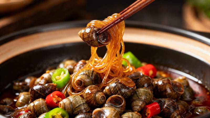 辣炒田螺配粉丝图片