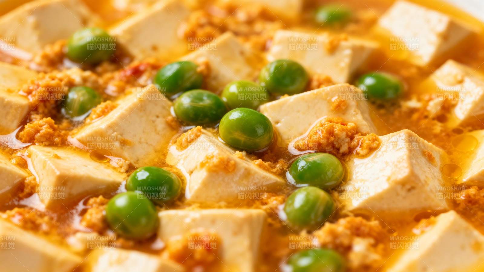 麻婆豆腐配青豆图片