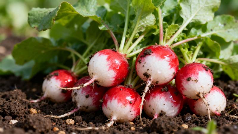 新鲜红白萝卜图片